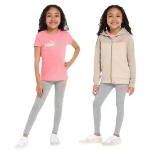 Puma 3 piece Pink T-Shirt and Gray Leggings Set in size 3t